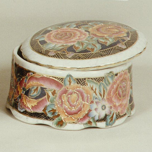 PORTA GIOIE PORCELLANA DECORATA A MANO