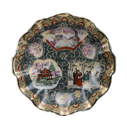 PIATTO PORCELLANA DECORATA A MANO