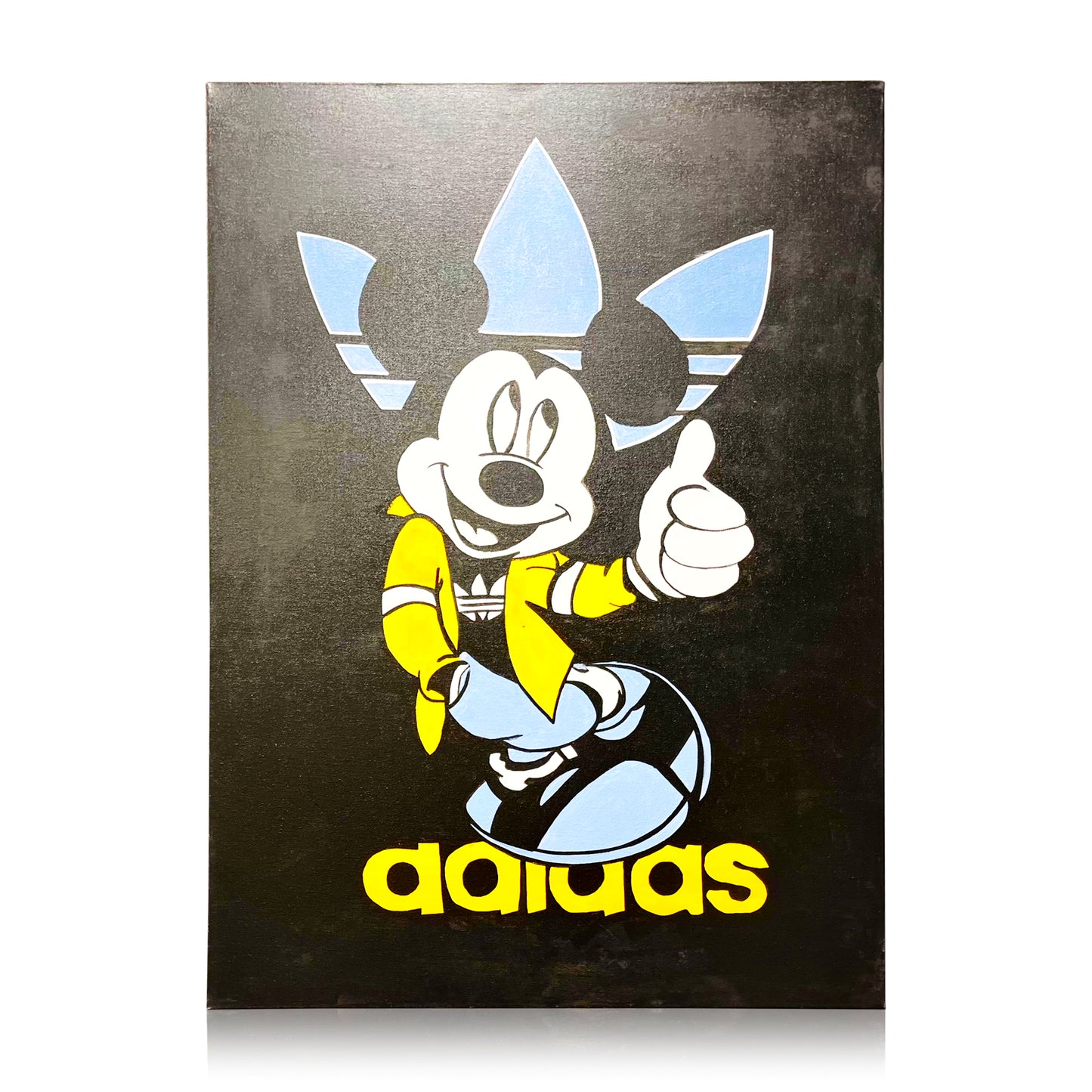 SPLENDIDO DIPINTO A MANO ISPIRATO A "TOPOLINO " PER ADIDAS* 
MISURA 70X100