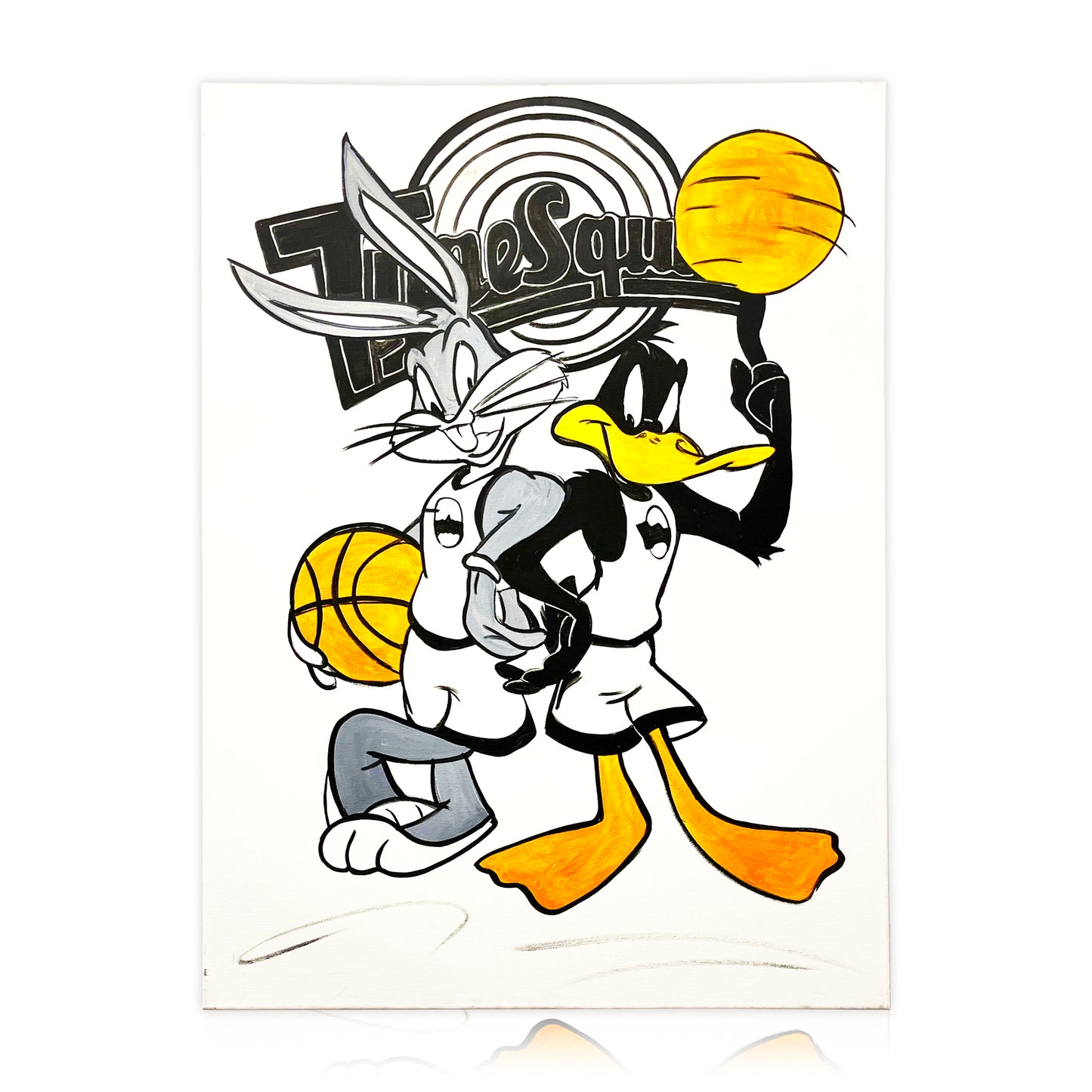 SPLENDIDO DIPINTO A MANO ISPIRATO A "BUGS BUNNY AND DAFFY DUCK”
MISURA 70X100