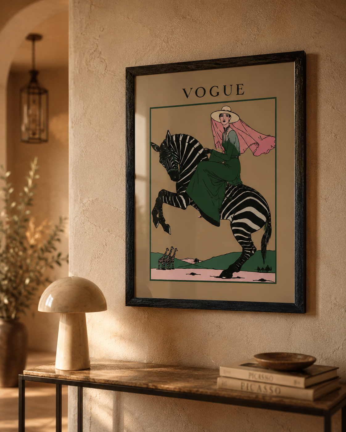 Specchio vintage collezione Vogue – La zebra, 45 × 60 cm