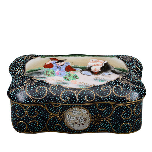 PORTA GIOIE PORCELLANA DECORATA A MANO