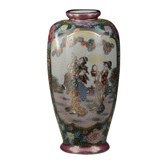 VASO IN  PORCELLANA DECORATA A MANO