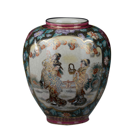 VASO IN  PORCELLANA DECORATA A MANO