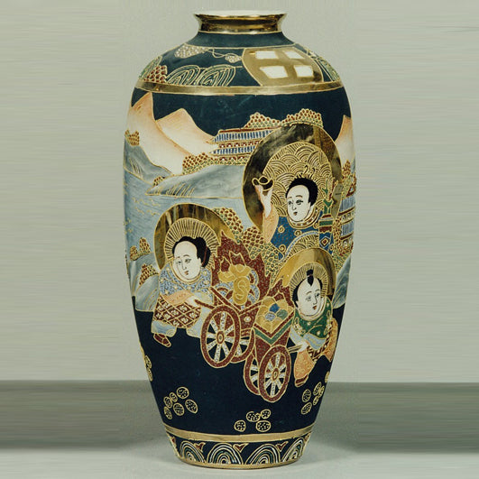 VASO IN  PORCELLANA DECORATA A MANO