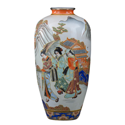 VASO IN  PORCELLANA DECORATA A MANO