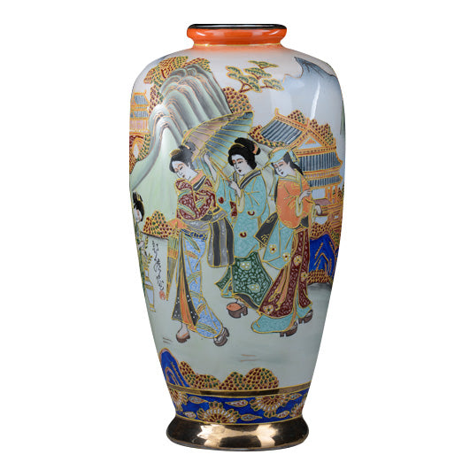 VASO IN  PORCELLANA DECORATA A MANO