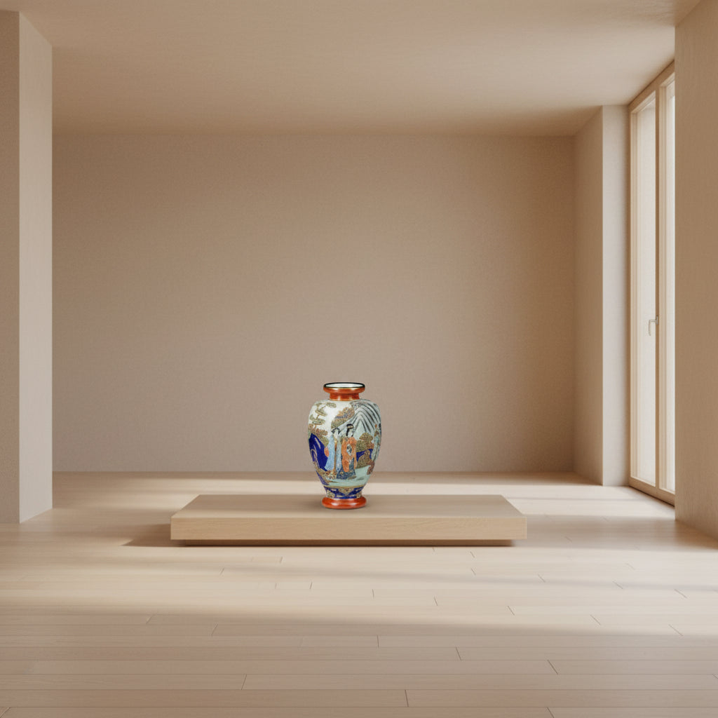 VASO IN  PORCELLANA DECORATA A MANO