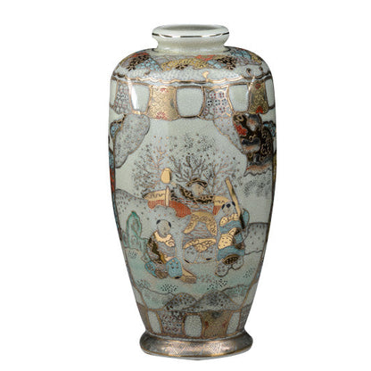 Vaso giapponese dipinto a mano con samurai, foto originale