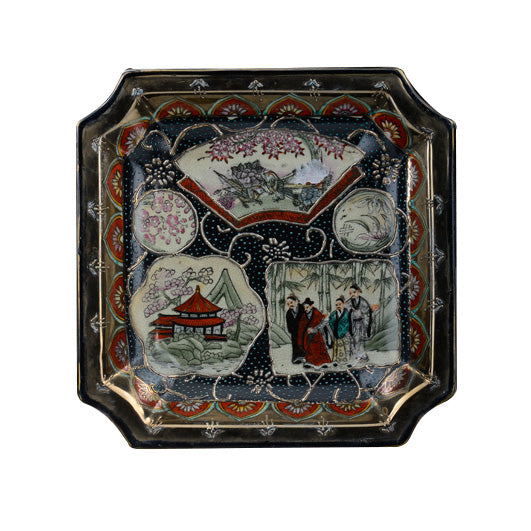 PIATTO  IN PORCELLANA DECORATA A MANO