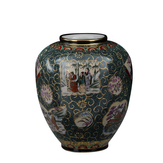 VASO IN  PORCELLANA DECORATA A MANO