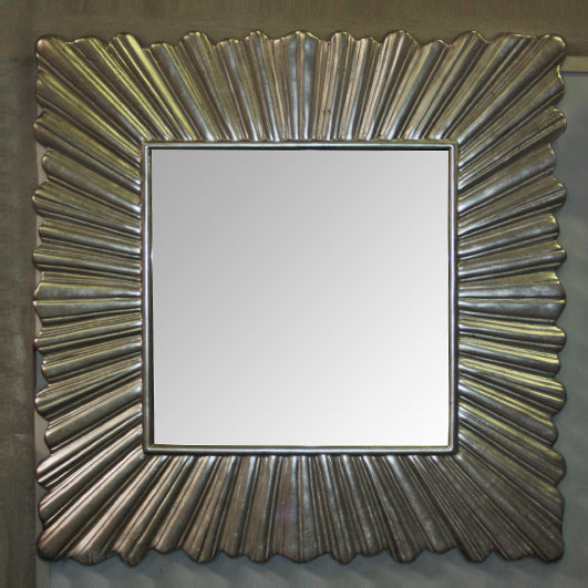 SPECCHIERA IN RESINA FOGLIA ARGENTO 100x100 cm