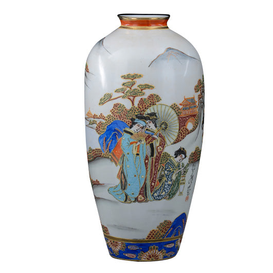 VASO IN  PORCELLANA DECORATA A MANO