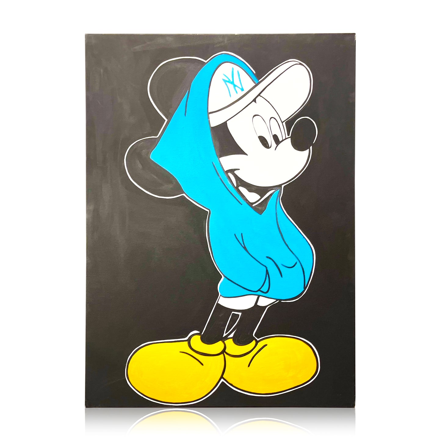 SPLENDIDO DIPINTO A MANO ISPIRATO A "TOPOLINO " PER NEW YORK YANKEE * 
MISURA 70X100