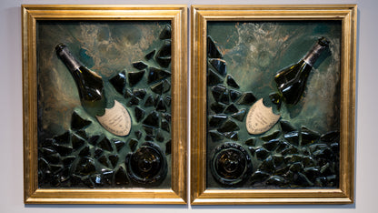 Cornice  oro con Frammenti di Dom Pérignon Magnum