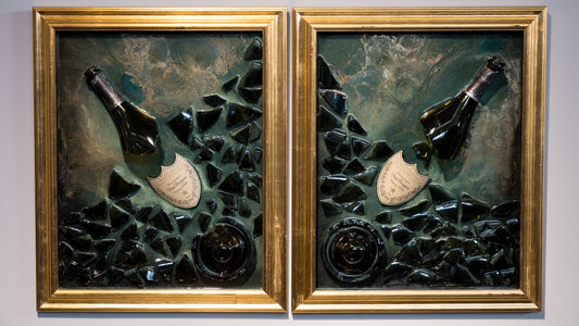 Cornice  oro con Frammenti di Dom Pérignon Magnum