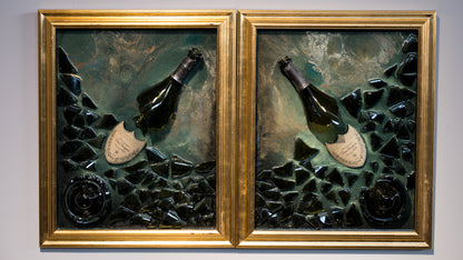 Cornice  oro con Frammenti di Dom Pérignon Magnum