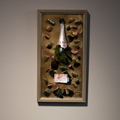 Cornice moderna Terra di Siena con Frammenti di Champagne Krug
