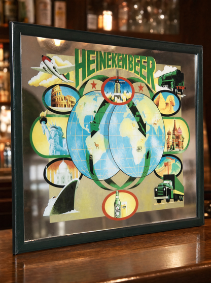 Dettaglio specchio vintage Heineken Old Brand