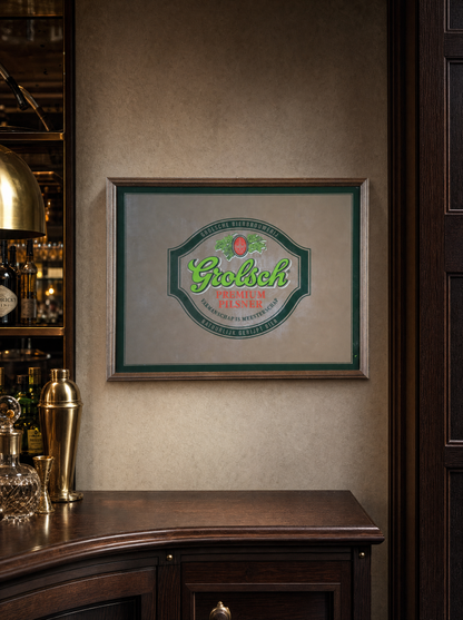 Specchio vintage Grolsch Bier 33x43 ambientato