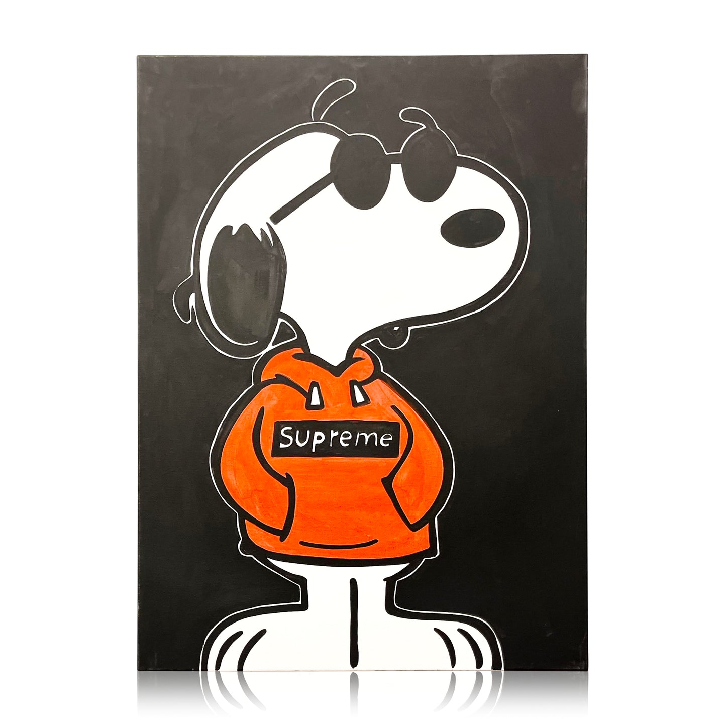 SPLENDIDO DIPINTO A MANO ISPIRATO A "SNOOPY" PER SUPREME* 
MISURA 70X110